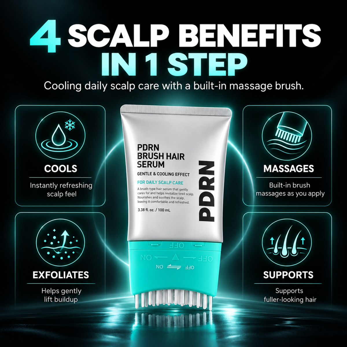 🔥 BUY 1, GET 1 FREE! 🎁 PDRN Scalp Renewal Brush Serum ✨