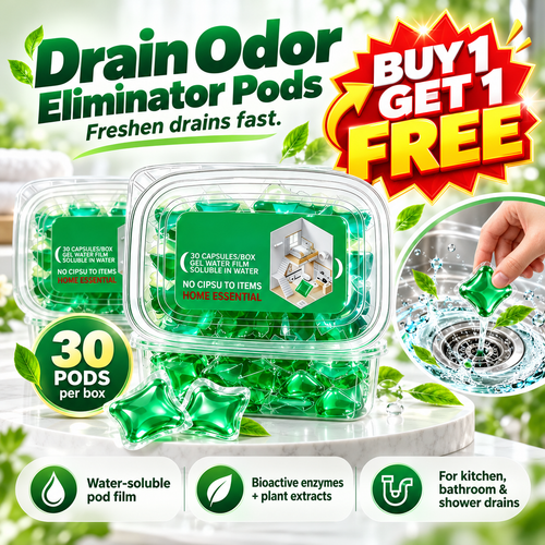 🎁 BUY 1 GET 1 FREE 🔥 Bio-Enzyme Drain Freshener Capsules | Long-Lasting Freshness & Odor Control 🚿 30 PCS/Box