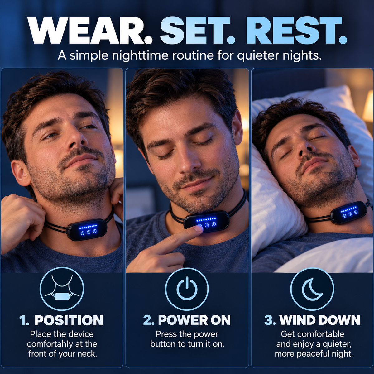 🌙 Smart Anti-Snoring Neck Device – A Quieter Night Starts Here
