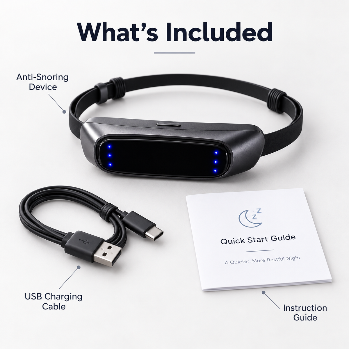 🌙 Smart Anti-Snoring Neck Device – A Quieter Night Starts Here